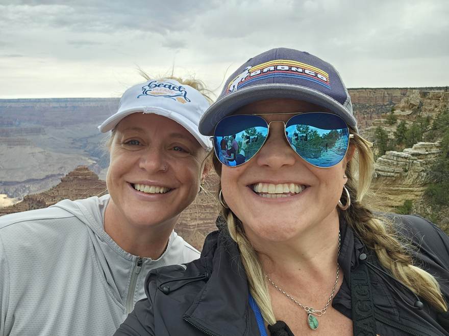 Kelsey and Jessica selfie at the rim