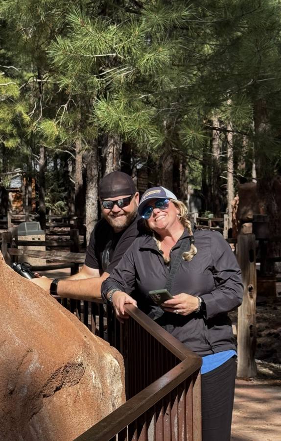 Matt and Kelsey at the fence at Bearizona